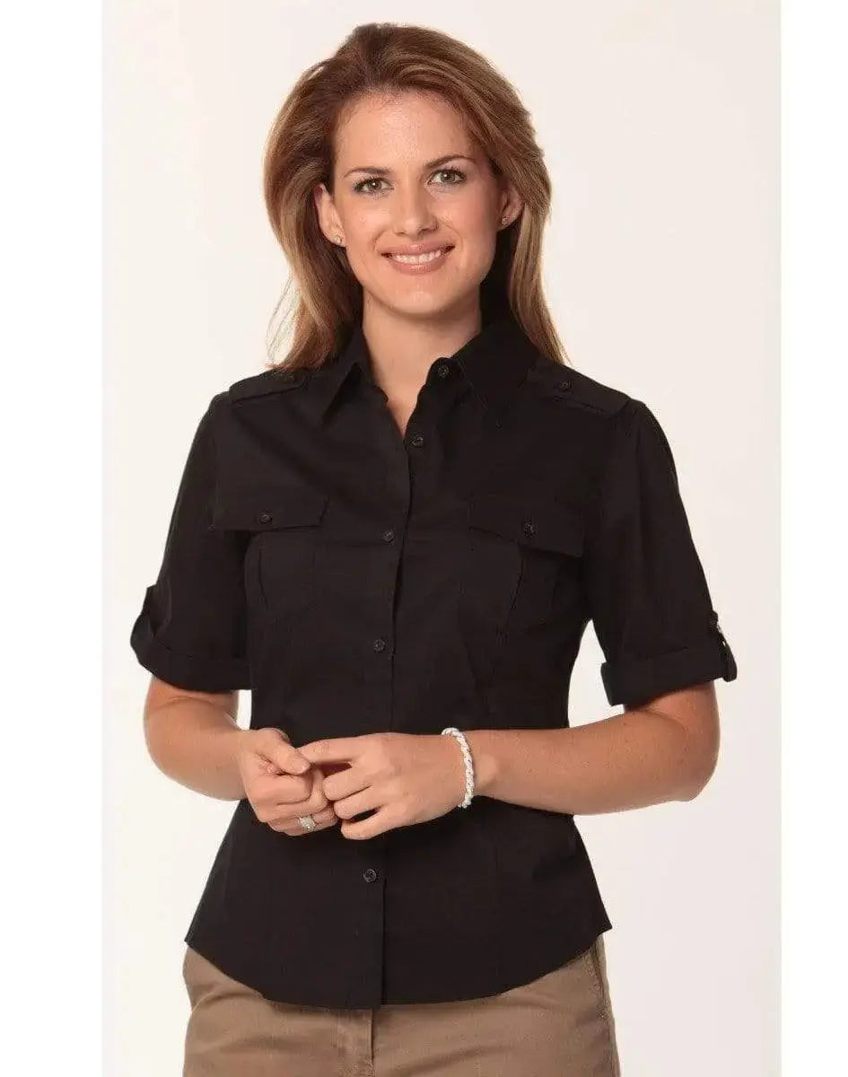 BENCHMARK Women's Short Sleeve Military Shirt M8911 Metro Workwear.